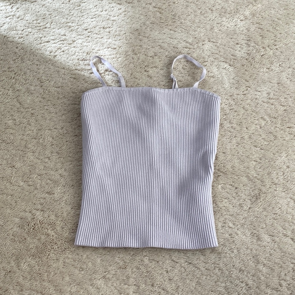 aritzia babaton white sculpt knit cami tank